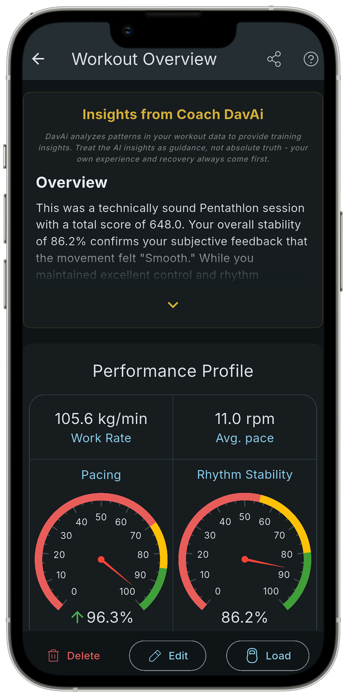 AI coach screenshot