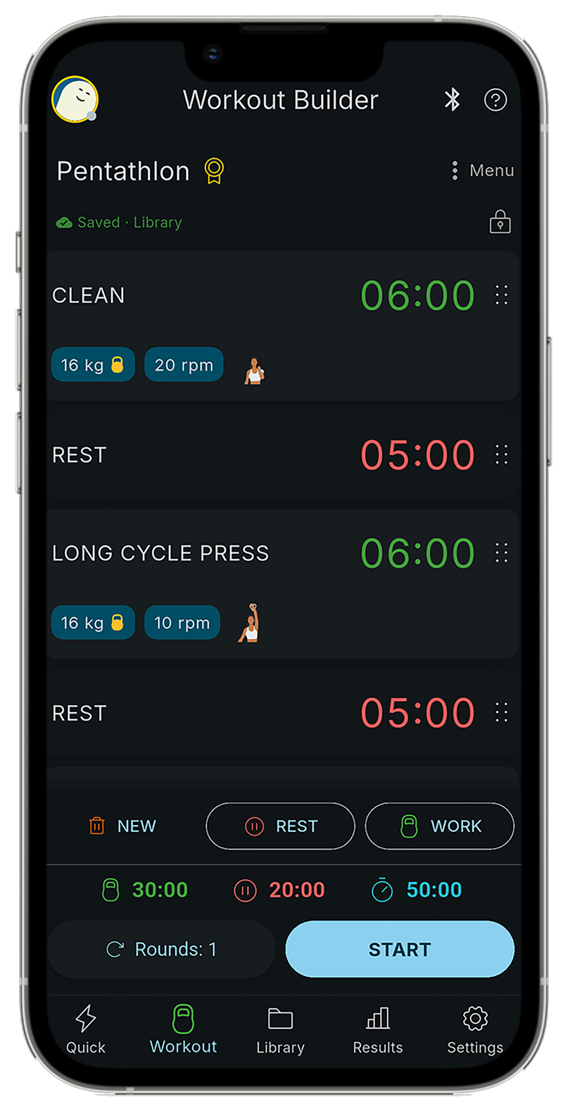 Workout builder screenshot